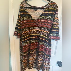 Angie multi colored patterned dress